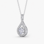 Radiant Pear Halo Necklace - Image 3