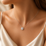 Radiant Round Halo Necklace – Image 2