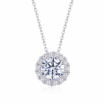 Radiant Round Halo Necklace – Timeless Sparkle for Every Moment
