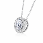 Radiant Round Halo Necklace – Image 3