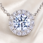 Radiant Round Halo Necklace – Image 4
