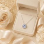 Radiant Round Halo Necklace – Image 6