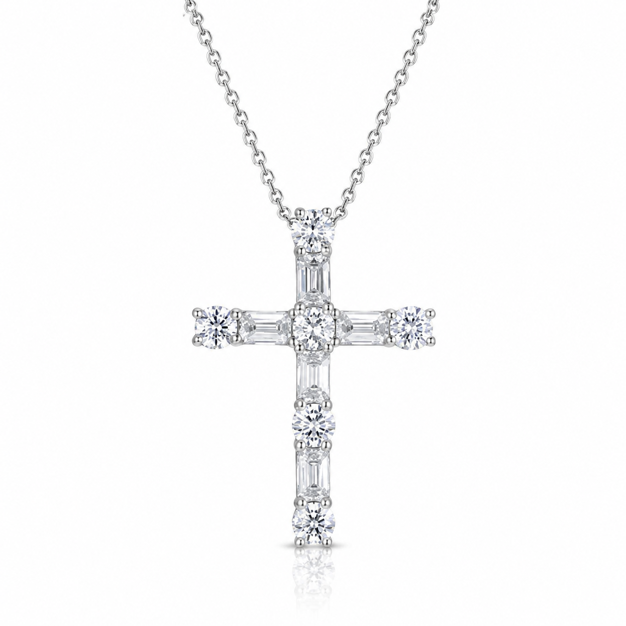ChatGPT Image 2026年6月2日 20_45_41 (2) Radiant Diamond Cross Necklace – Elegant Faith & Timeless Sparkle - Image 1