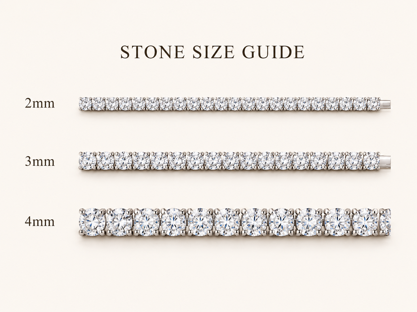 Moissanite tennis bracelet length guide