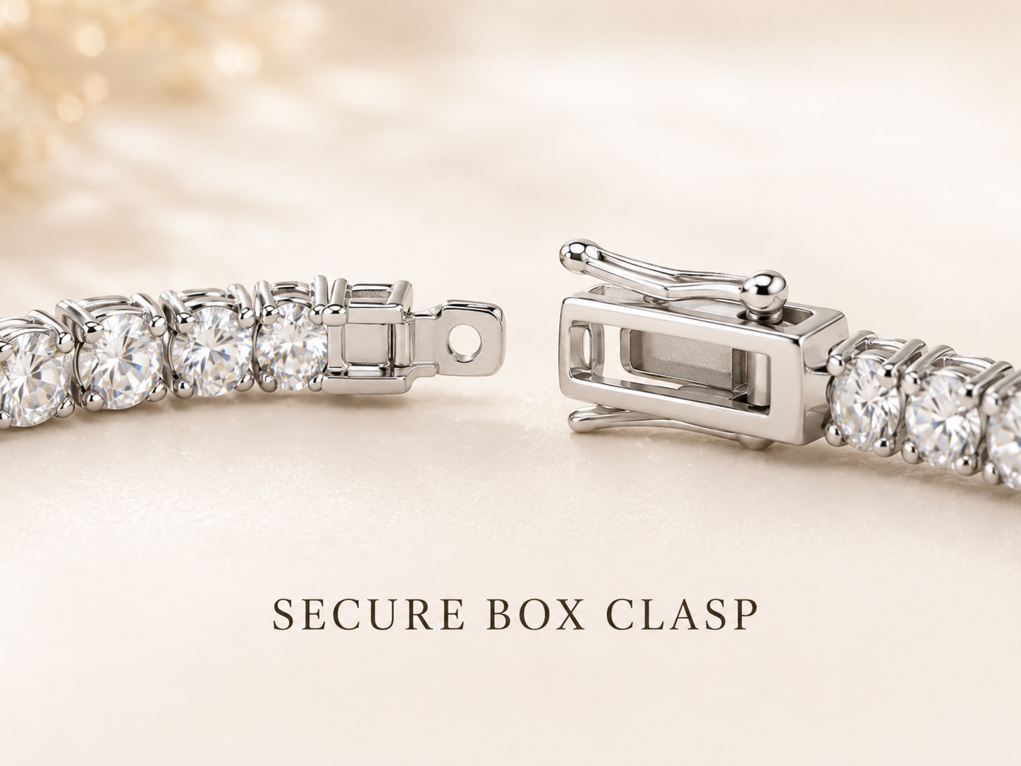 Elegant moissanite tennis bracelet worn on wrist