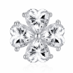 Sparkling Heart Petal Flower Necklace – Lucky Clover Diamond Pendant
