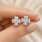 Sparkling Heart Petal Flower Necklace – Lucky Clover Diamond Pendant - Image 5