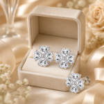 Sparkling Heart Petal Flower Necklace – Lucky Clover Diamond Pendant - Image 6