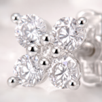 Sparkling Four Diamond Petal Stud Earrings – Elegant Flower Earrings - Image 4