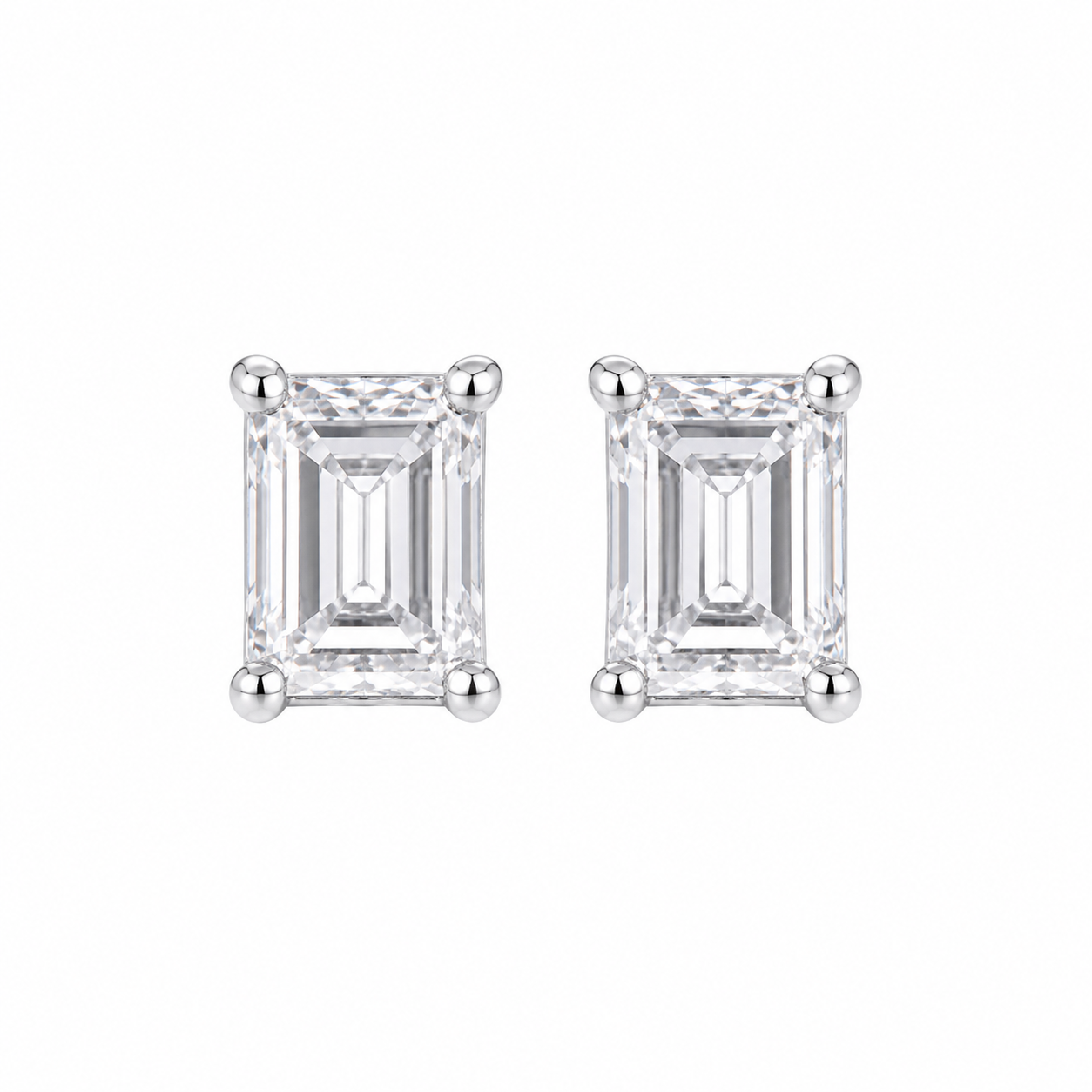 ChatGPT Image 2026年6月3日 15_50_29 (2) Emerald Cut Diamond Stud Earrings – Elegant Sterling Silver Ear Studs - Image 1