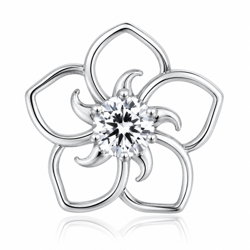 Sparkling Floral Blossom Necklace – Elegant Open Flower Pendant