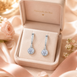 Classic Bezel Set Dangle Earrings – Elegant Sterling Silver Earrings - Image 6