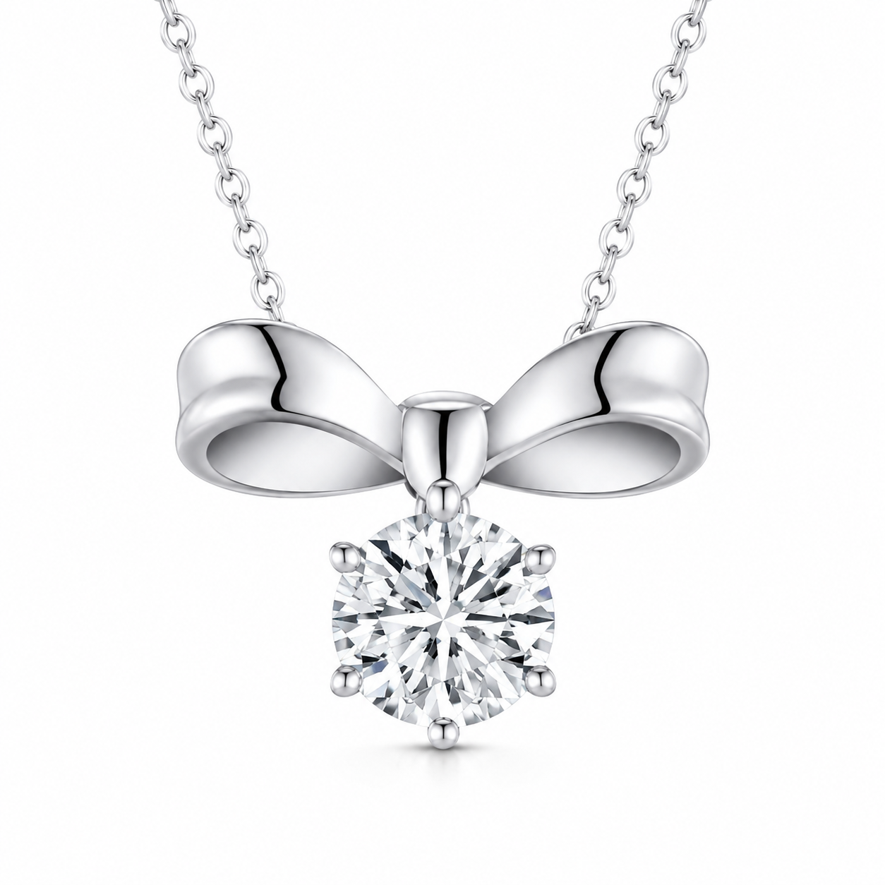 ChatGPT Image 2026年6月3日 16_17_47 (2) Bow Tie Pendant Necklace – Elegant Sterling Silver Necklace with Sparkling Stone - Image 1