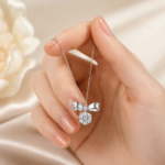 Bow Tie Pendant Necklace – Elegant Sterling Silver Necklace with Sparkling Stone - Image 5