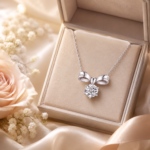 Bow Tie Pendant Necklace – Elegant Sterling Silver Necklace with Sparkling Stone - Image 6
