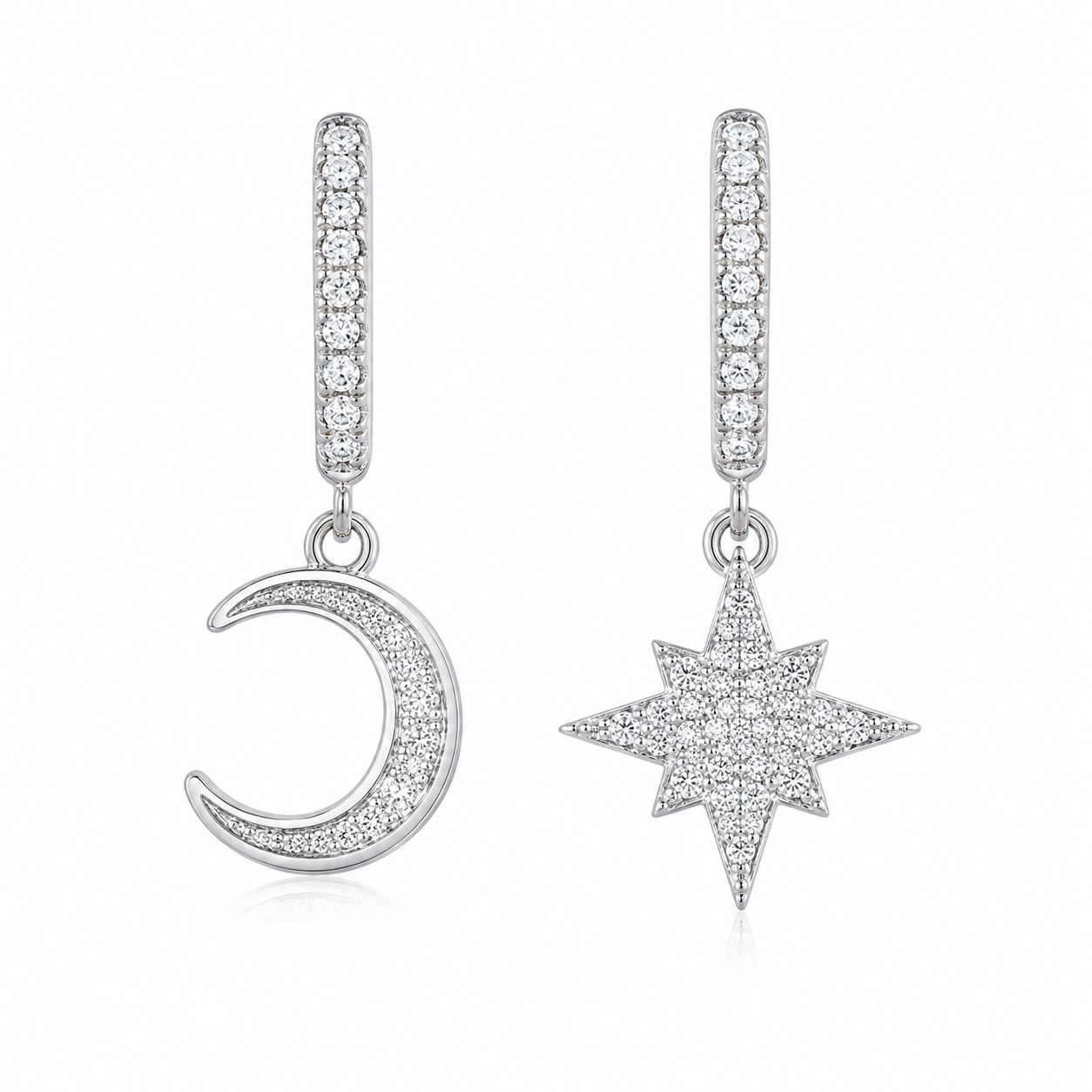 ChatGPT Image 2026年6月3日 16_29_28 (2) Celestial Moon & Star Drop Earrings – Sparkling Asymmetrical Earrings for Women - Image 1