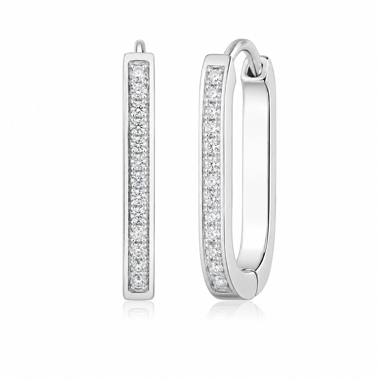 ChatGPT Image 2026年6月3日 18_22_44 (2) Princess Cut Diamond Hoop Earrings – Elegant Sterling Silver Huggie Hoops - Image 1