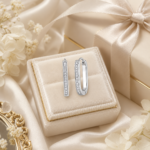 Princess Cut Diamond Hoop Earrings – Elegant Sterling Silver Huggie Hoops - Image 6