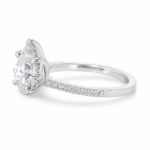 Pear-Shaped Diamond Ring – White Gold Plated Engagement & Promise Ring | Sunshine Jewelry - Image 4