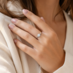 Classic Round Solitaire Ring – White Gold Plated Engagement & Promise Ring | Sunshine Jewelry - Image 2