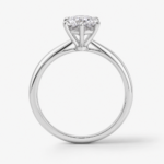 Classic Round Solitaire Ring – White Gold Plated Engagement & Promise Ring | Sunshine Jewelry - Image 4
