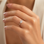 Classic Round Solitaire Ring – White Gold Plated Engagement & Promise Ring | Sunshine Jewelry - Image 5