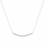 Elegant Micro-Pavé Diamond Bar Necklace – White Gold Plated Jewelry Gift