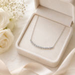 Elegant Micro-Pavé Diamond Bar Necklace – White Gold Plated Jewelry Gift - Image 6