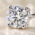 Classic Round Solitaire Stud Earrings – White Gold Plated Jewelry Gift - Image 3