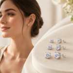 3-Pair Moissanite Stud Earrings Set – 1ct, 3ct & 5ct - Image 2