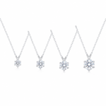 Classic Six-Prong Moissanite Necklace Set – 1ct to 5ct