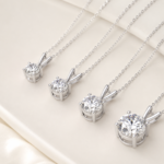 Classic Six-Prong Moissanite Necklace Set – 1ct to 5ct - Image 4