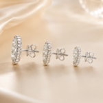 Set Round Stud Moissanite Jewelry set - E17494-SETS – Image 4