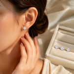Set Round Stud Moissanite Jewelry set - E17494-SETS – Image 5