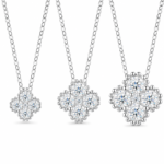 Round Moissanite Pendant Necklace Set – 2.5mm, 3.0mm & 3.5mm