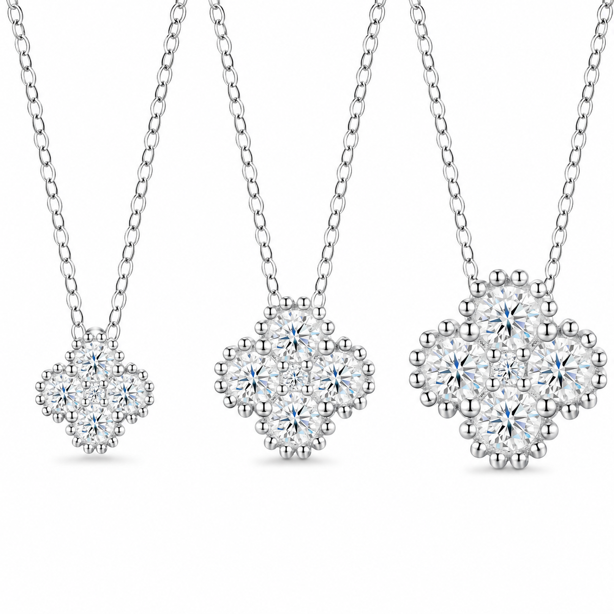 ChatGPT Image 2026年6月9日 18_32_59 (2) Round Moissanite Pendant Necklace Set – 2.5mm, 3.0mm & 3.5mm - Image 1