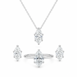 Simple Marquise Moissanite Jewelry Set – Ring, Earrings & Necklace