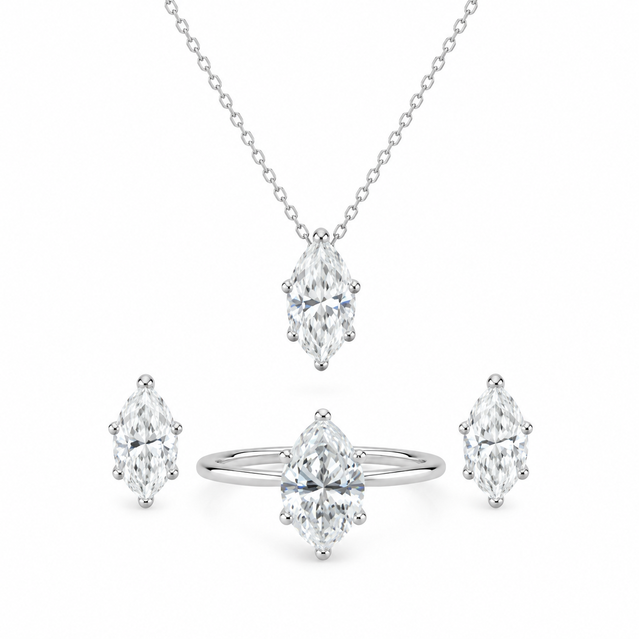 ChatGPT Image 2026年6月9日 18_55_50 (2) Simple Marquise Moissanite Jewelry Set – Ring, Earrings & Necklace - Image 1