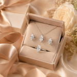 Simple Marquise Moissanite Jewelry Set – Ring, Earrings & Necklace - Image 6