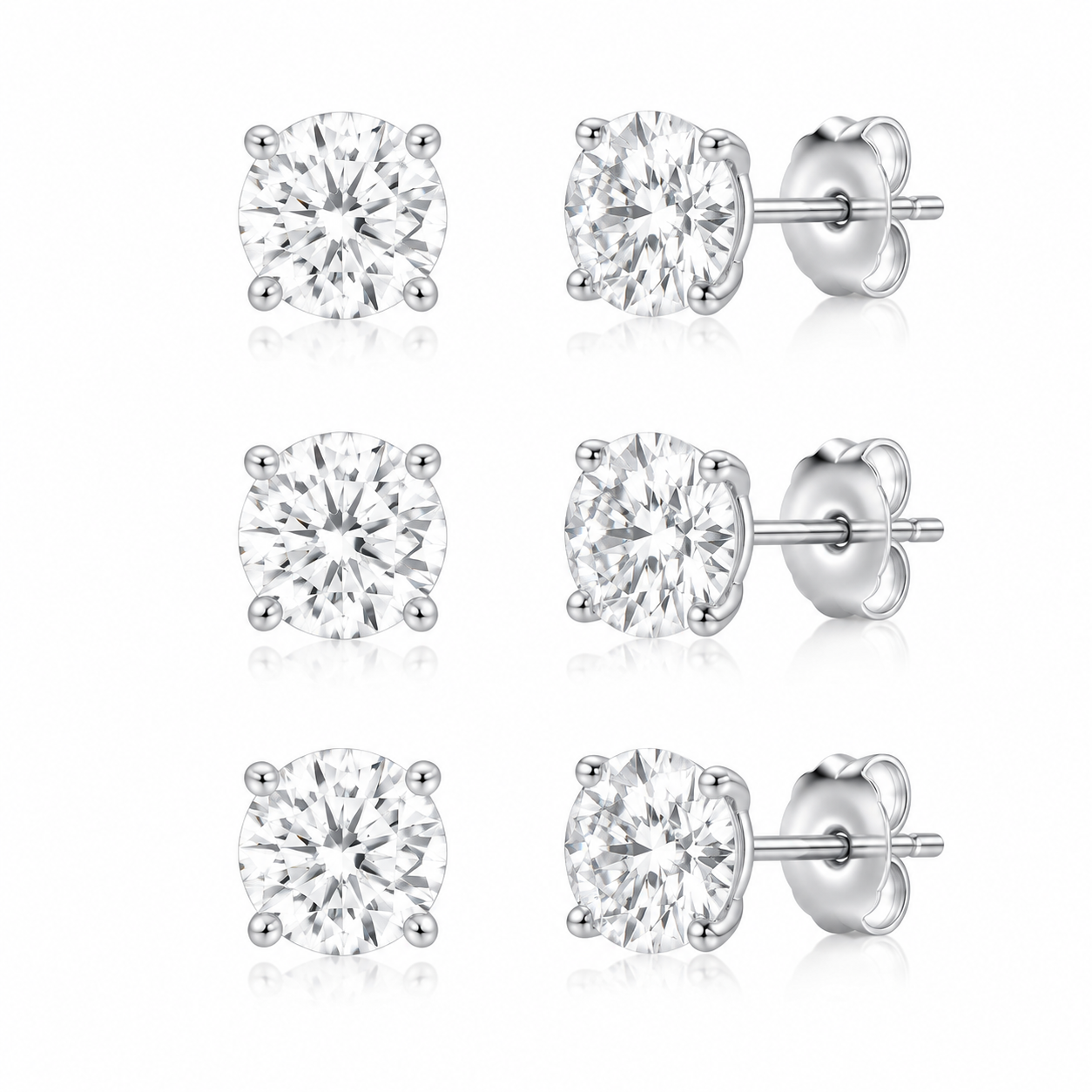 ChatGPT Image 2026年6月9日 19_02_53 (2) Sunburst Moissanite Stud Earrings three-piece set - Image 1