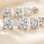 Sunburst Moissanite Stud Earrings three-piece set - Image 4