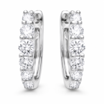 Graduated Moissanite Huggie Hoop Earrings in 925 Sterling Silver - Image 4
