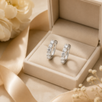 Graduated Moissanite Huggie Hoop Earrings in 925 Sterling Silver - Image 6