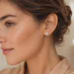 Interlocking Curve Moissanite Stud Earrings in 925 Sterling Silver - Image 2