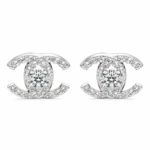 Interlocking Curve Moissanite Stud Earrings in 925 Sterling Silver
