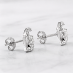 Interlocking Curve Moissanite Stud Earrings in 925 Sterling Silver - Image 4