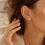 Interlocking Curve Moissanite Stud Earrings in 925 Sterling Silver - Image 5