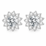 Radiant Bloom Moissanite Stud Earrings