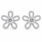 Floral Loop Moissanite Stud Earrings