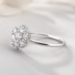 Clover Flower Moissanite Ring in 925 Sterling Silver - Image 3
